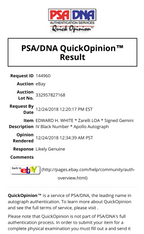 EDWARD H WHITE * PSA/DNA & Zarelli LOA * Signed Gemini IV Black Number Autograph