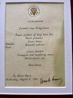 JOHN F. KENNEDY * AUTOGRAPH as PRESIDENT * White House Menu SIGNED * JFK 1962