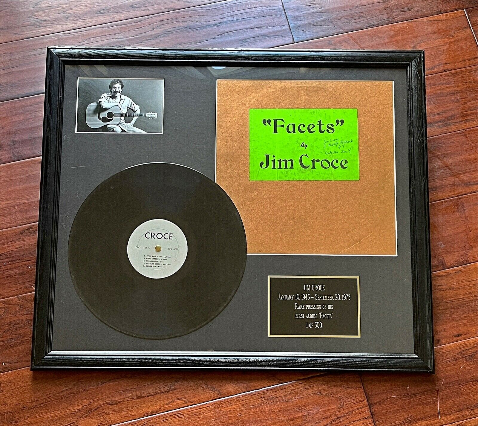 JIM CROCE * JSA * Scarce AUTOGRAPH Debut Album "Facets" Signed * 1 of 500 copies