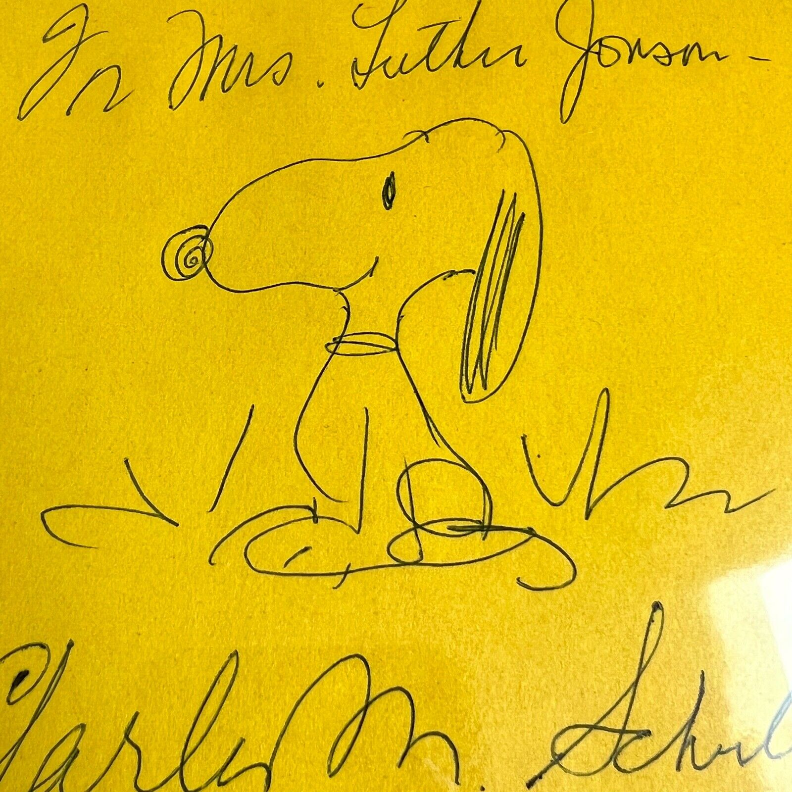 CHARLES M. SCHULZ * BAS * AUTOGRAPH Hand-Drawn SNOOPY Signed Sketch * Beckett