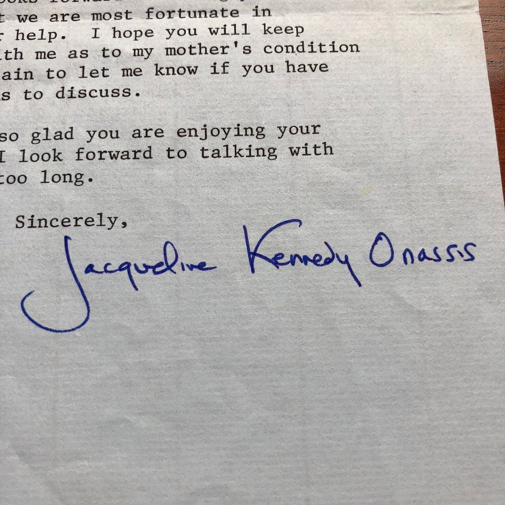 JACQUELINE KENNEDY * PSA/DNA * AUTOGRAPH Typed Letter SIGNED To Mom's Caretaker