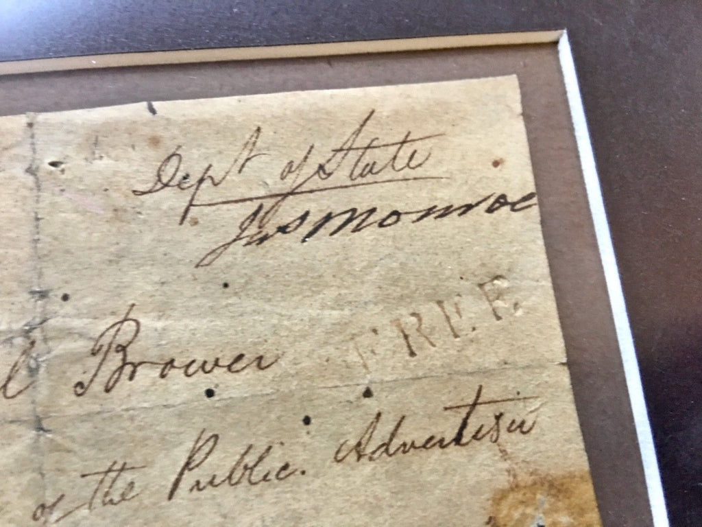 JAMES MONROE * Double (2x) AUTOGRAPH SIGNED as Secretary of State