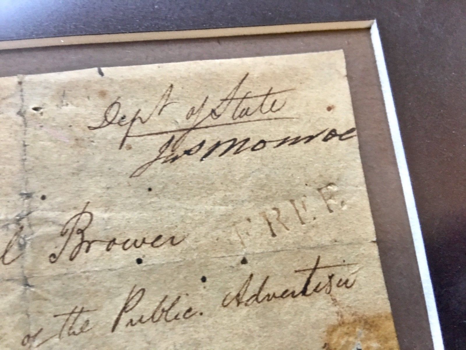 JAMES MONROE * Double (2x) AUTOGRAPH SIGNED as Secretary of State