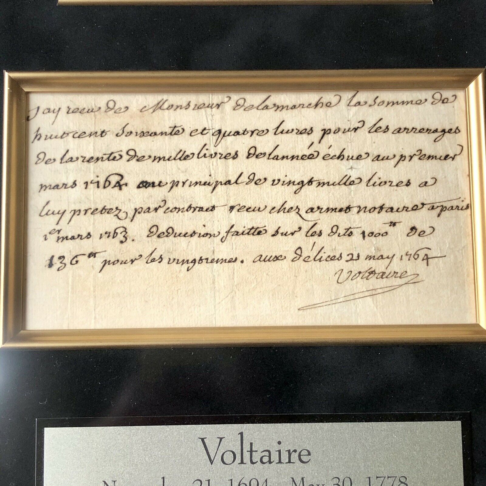 VOLTAIRE * JSA LOA * Autograph Handwritten Note Signed * François-Marie Arouet
