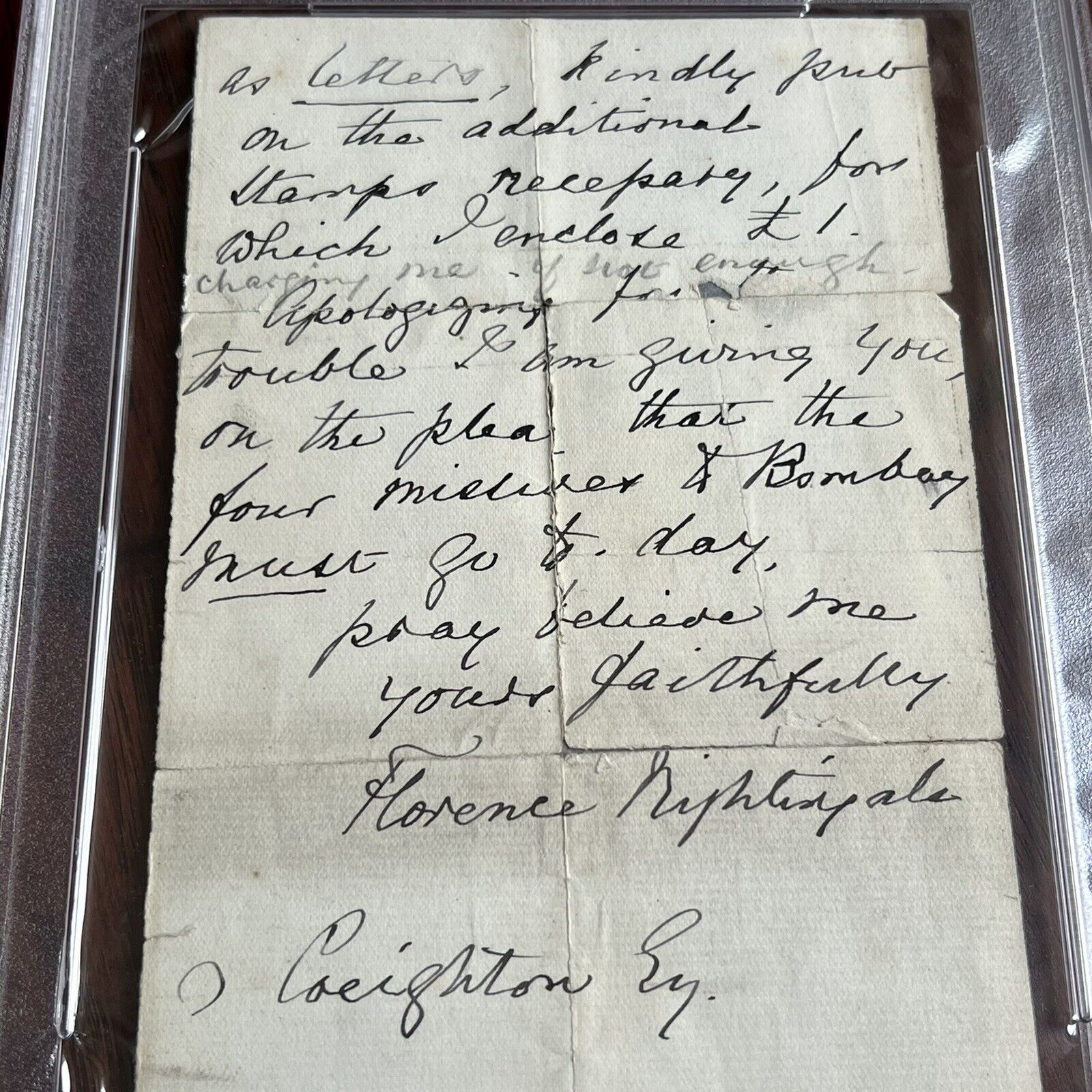 FLORENCE NIGHTINGALE * PSA/DNA * Scarce Full Signature Autograph Letter Signed