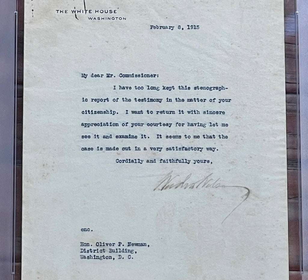 WOODROW WILSON * PSA/DNA Slab * Autograph WHITE HOUSE Letter Signed AS PRESIDENT