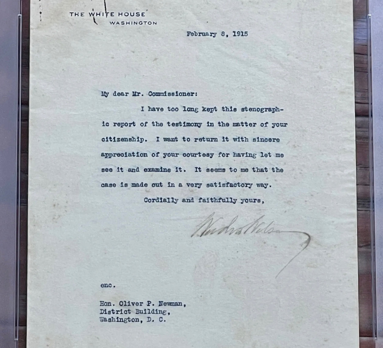 WOODROW WILSON * PSA/DNA Slab * Autograph WHITE HOUSE Letter Signed AS PRESIDENT
