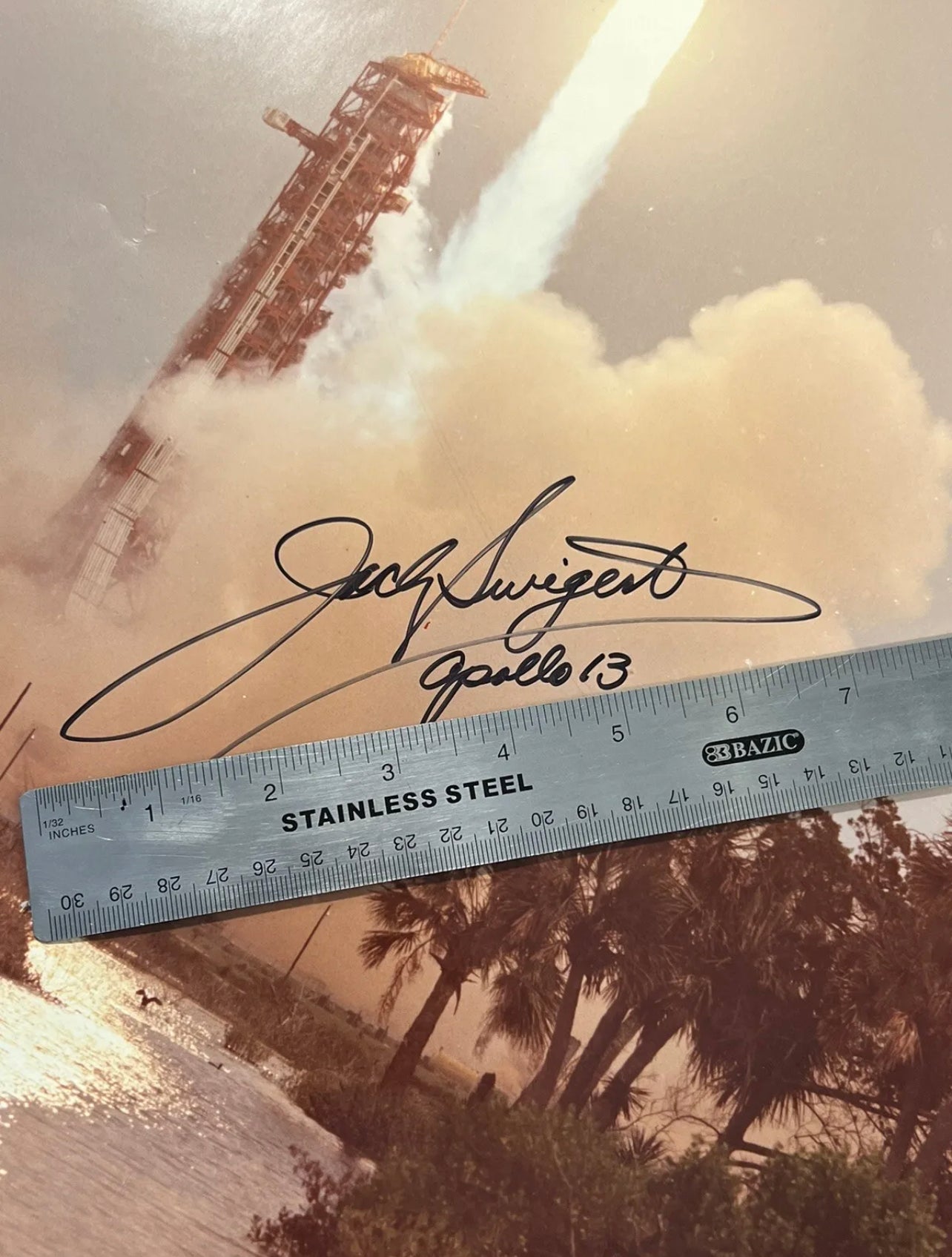 JACK SWIGERT * JSA LOA * 16x20 Signed Apollo 13 Launch Poster Photo Autograph