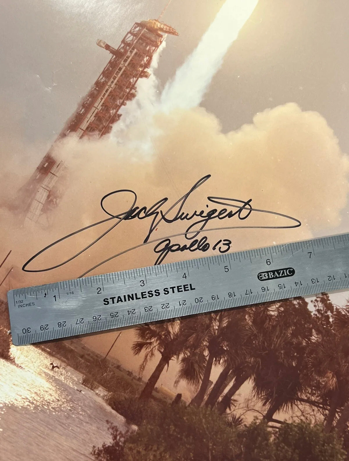 JACK SWIGERT * JSA LOA * 16x20 Signed Apollo 13 Launch Poster Photo Autograph