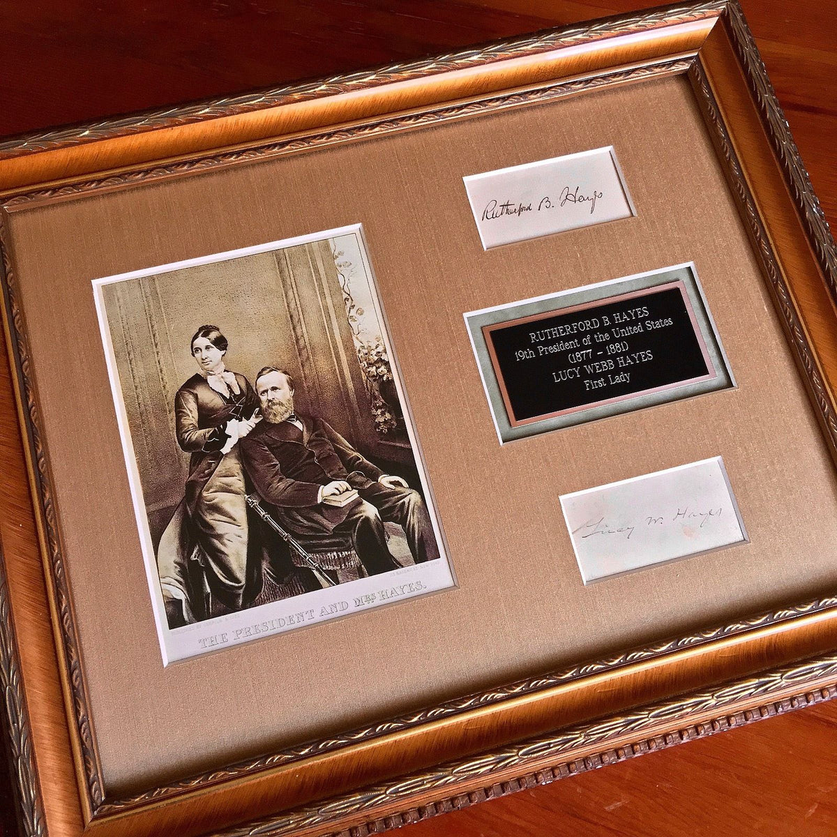 President RUTHERFORD B. HAYES and LUCY WEBB HAYES Autograph Duo Signed