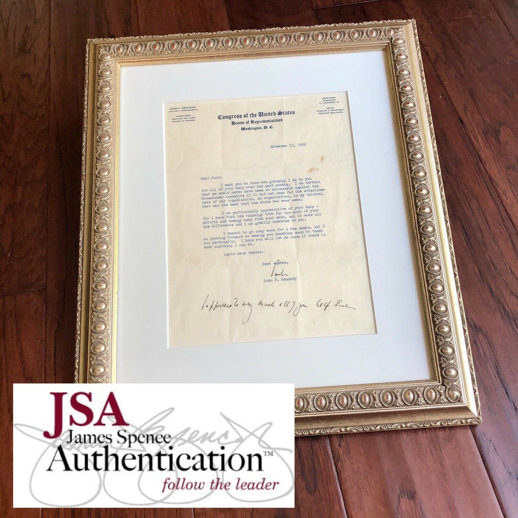 JOHN F. KENNEDY * JSA LOA * Twice 2x Signed Letter With Handwritten Postscript