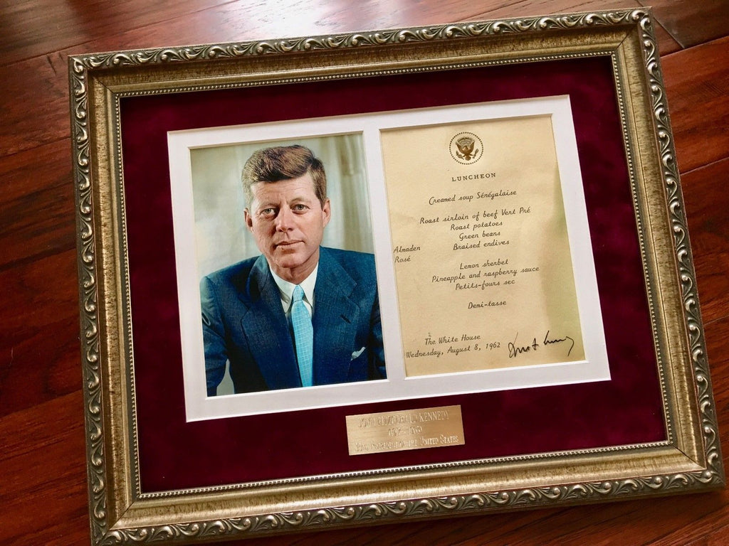 JOHN F. KENNEDY * AUTOGRAPH as PRESIDENT * White House Menu SIGNED * JFK 1962