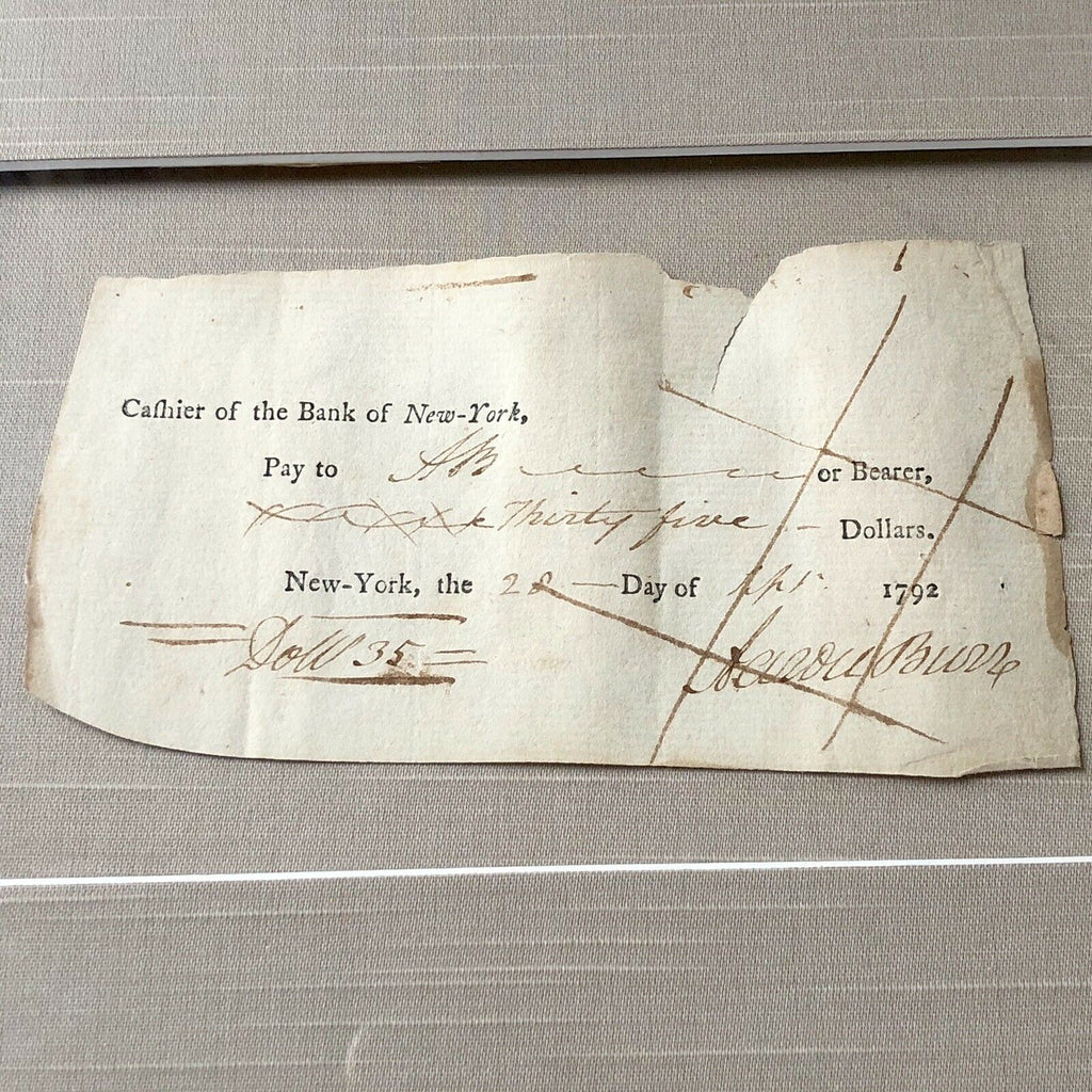 AARON BURR * JSA LOA * Autograph 2x Signed Check Dueled Alexander Hamilton