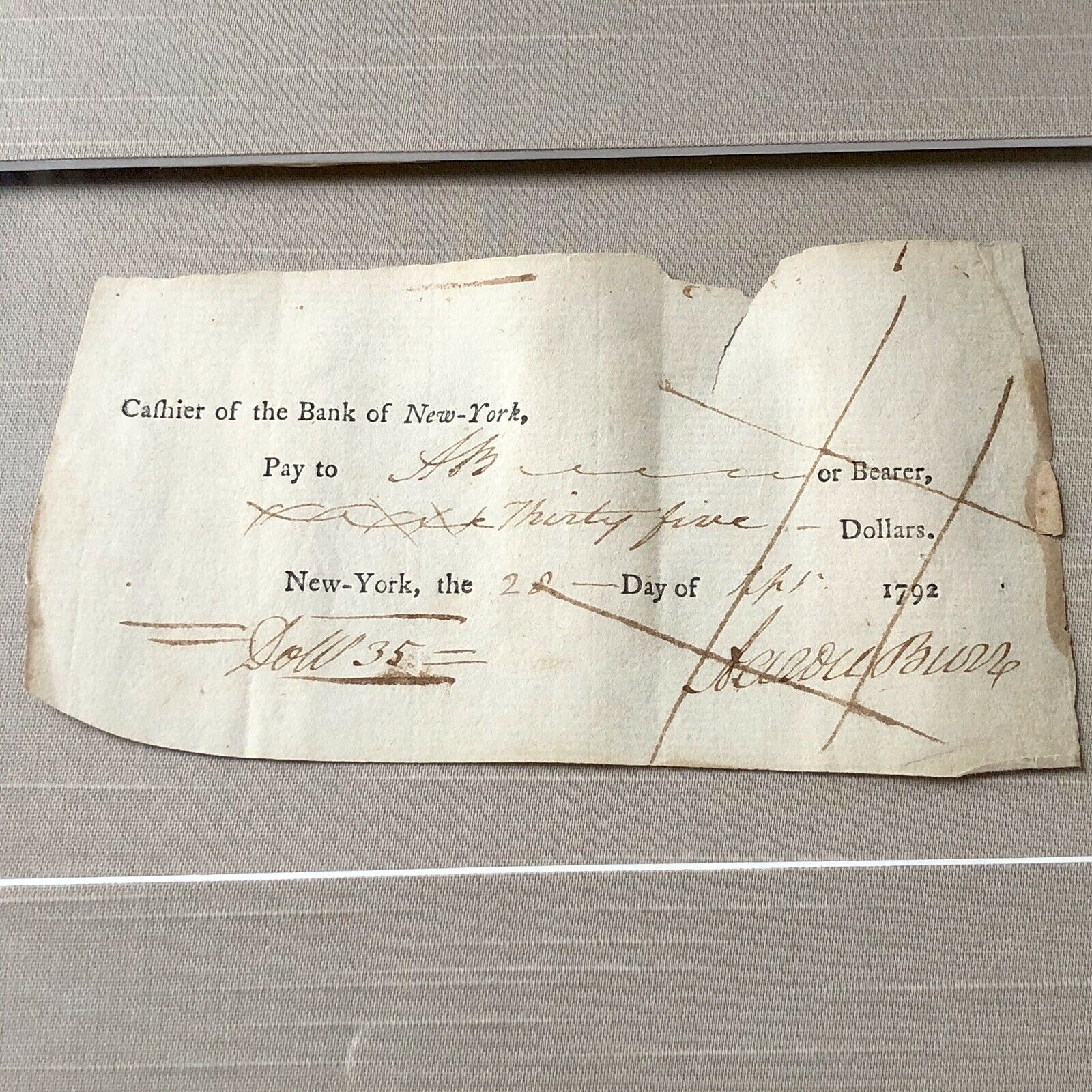 AARON BURR * JSA LOA * Autograph 2x Signed Check Dueled Alexander Hamilton