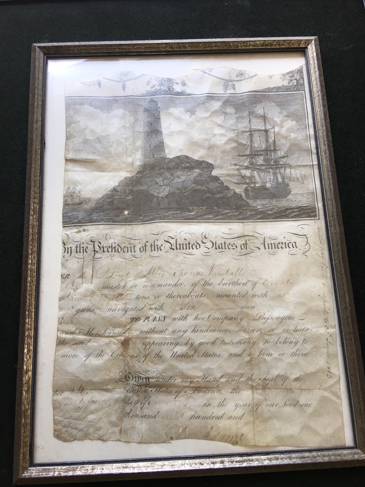 JOHN ADAMS * Scarce AUTOGRAPH Ships Paper SIGNED * AS PRESIDENT * Election Year