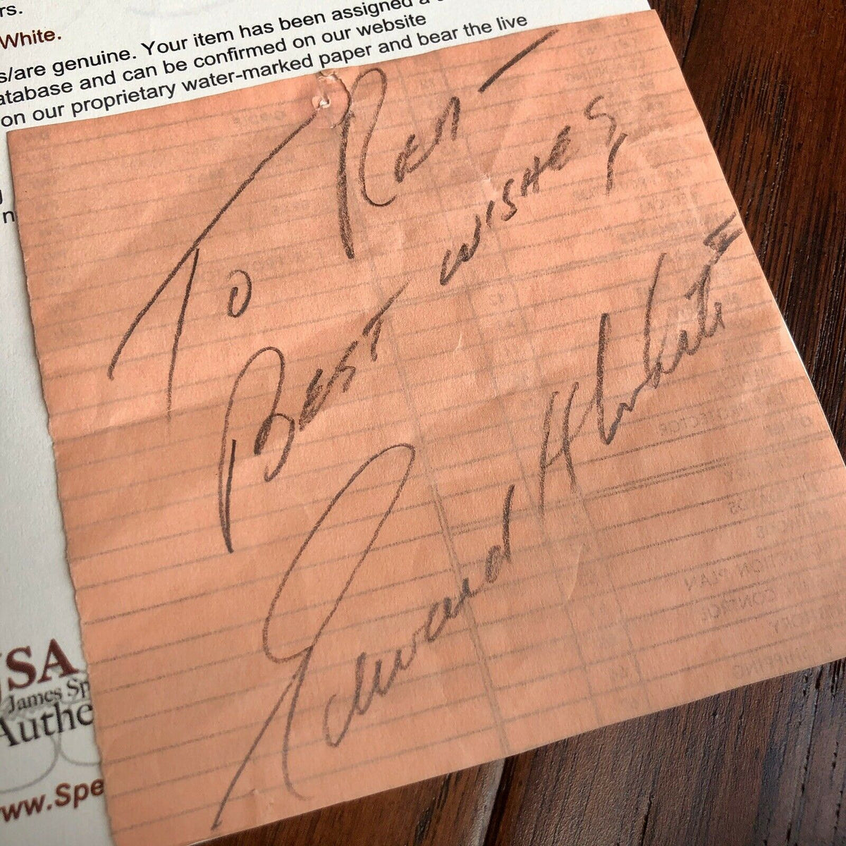 EDWARD H. WHITE * JSA LOA * Hand Signed Cut Autograph * Gemini Apollo Astronaut