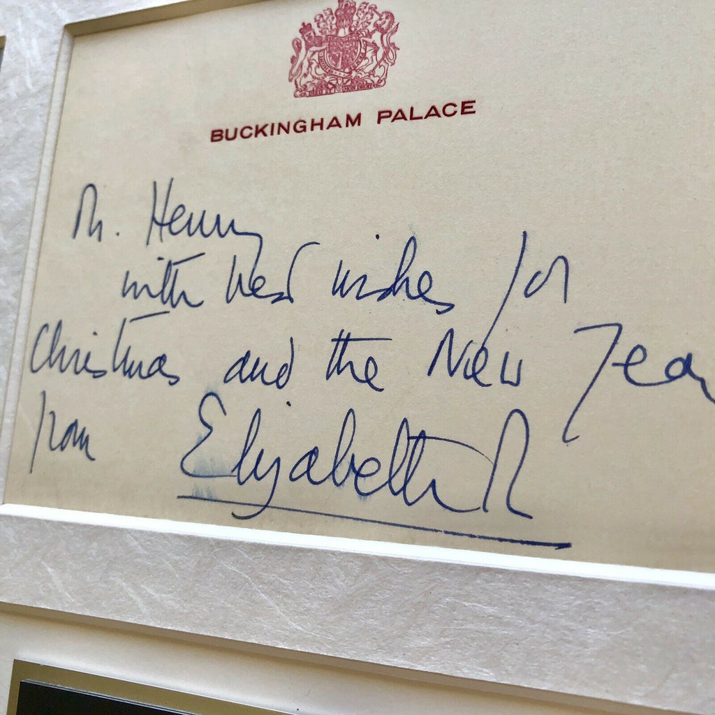 QUEEN ELIZABETH II * BAS LOA * Handwritten Autograph Buckingham Card SIGNED *
