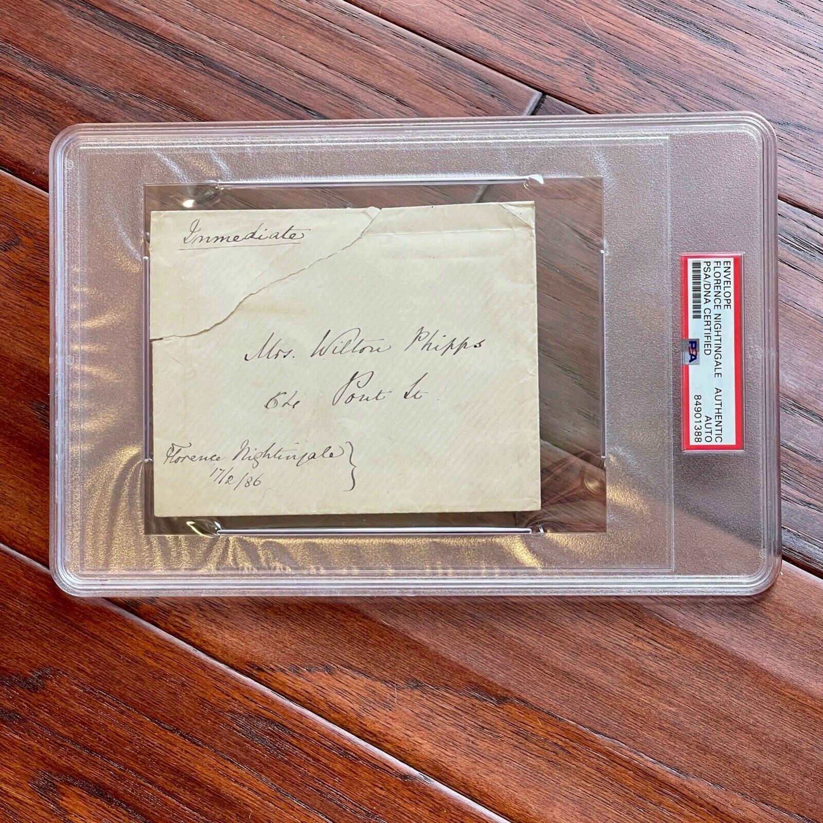 FLORENCE NIGHTINGALE * PSA/DNA * AUTOGRAPH Envelope SIGNED * To Red Cross Member