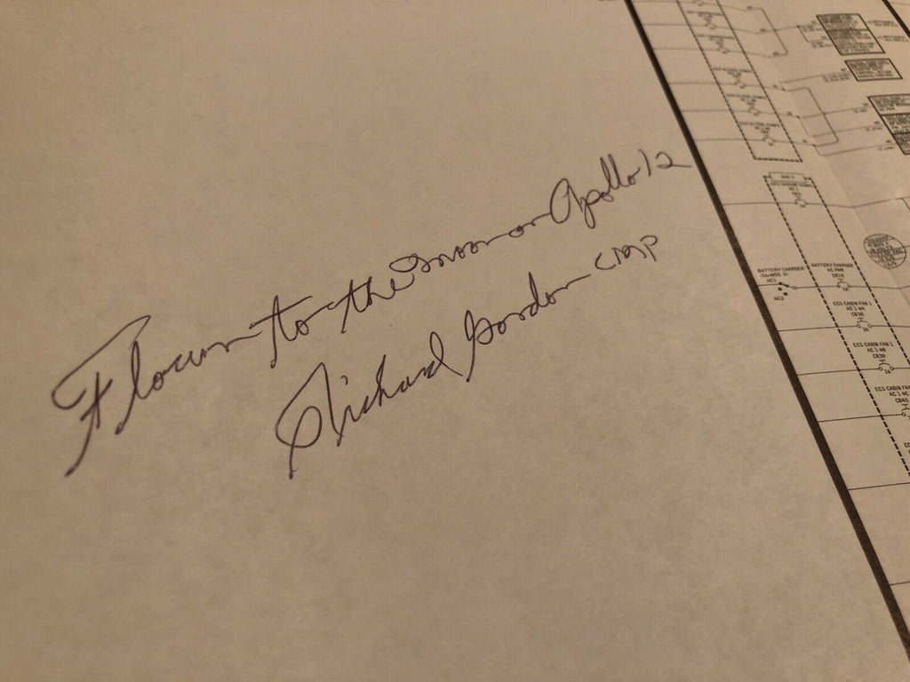 PROOF! * APOLLO 12 SPACE FLOWN SCHEMATIC SECTION * RICHARD GORDON SIGNED COA