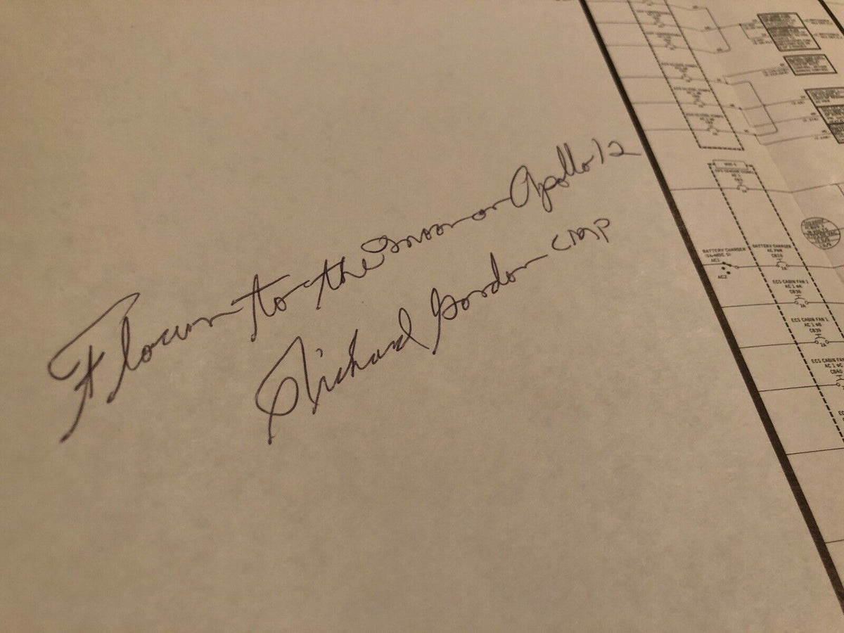 PROOF! * APOLLO 12 SPACE FLOWN SCHEMATIC SECTION * RICHARD GORDON SIGNED COA