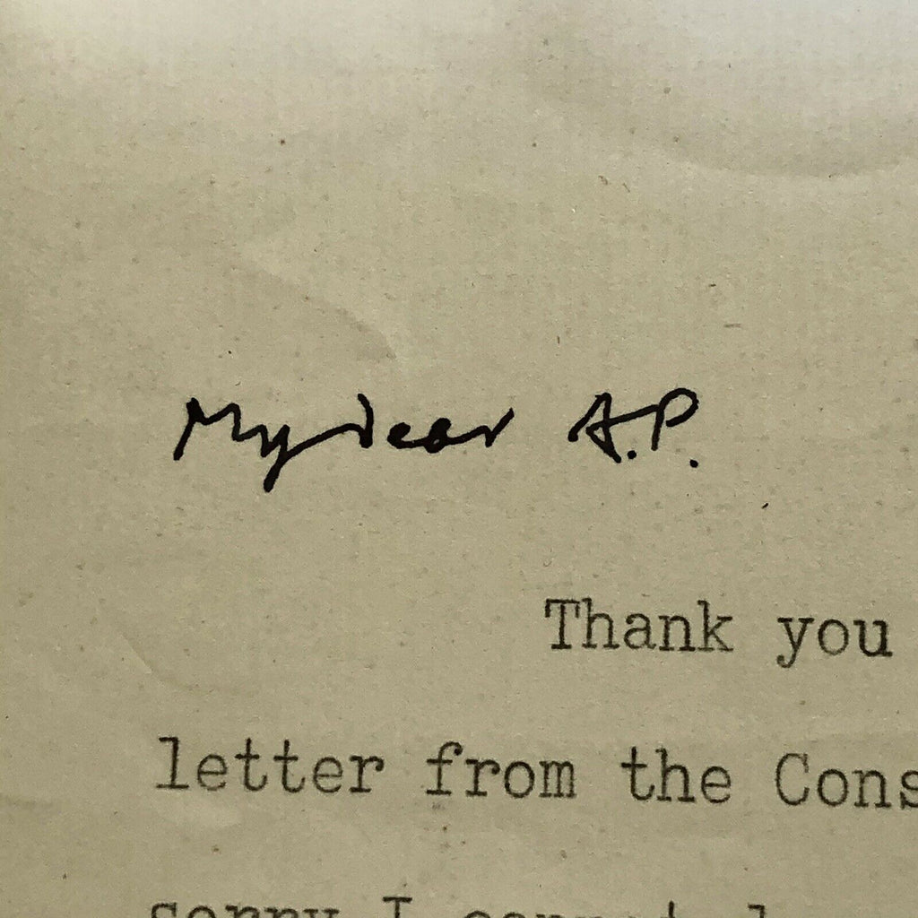 WINSTON S CHURCHILL * JSA LOA * Signed Letter to Playwright Alan P Herbert *