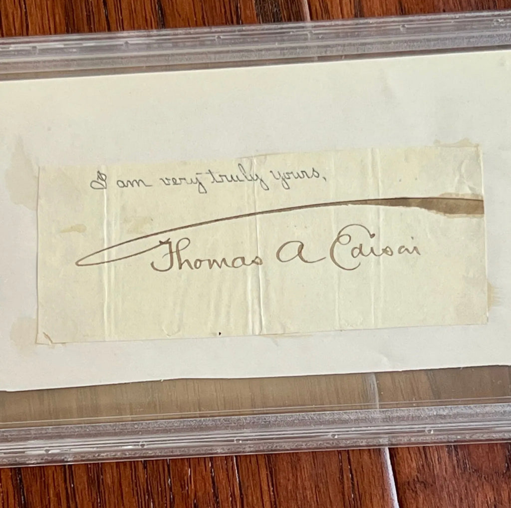 THOMAS EDISON * PSA/DNA * Cut Signature Autograph Signed * Umbrella Signature