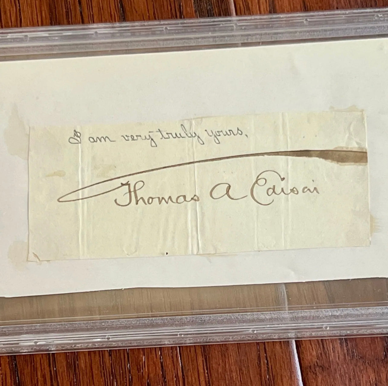 THOMAS EDISON * PSA/DNA * Cut Signature Autograph Signed * Umbrella Signature