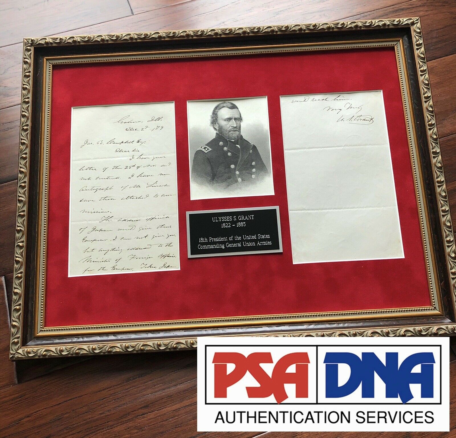 ULYSSES S. GRANT * PSA/DNA * "No Autograph of Abraham Lincoln" Letter Signed