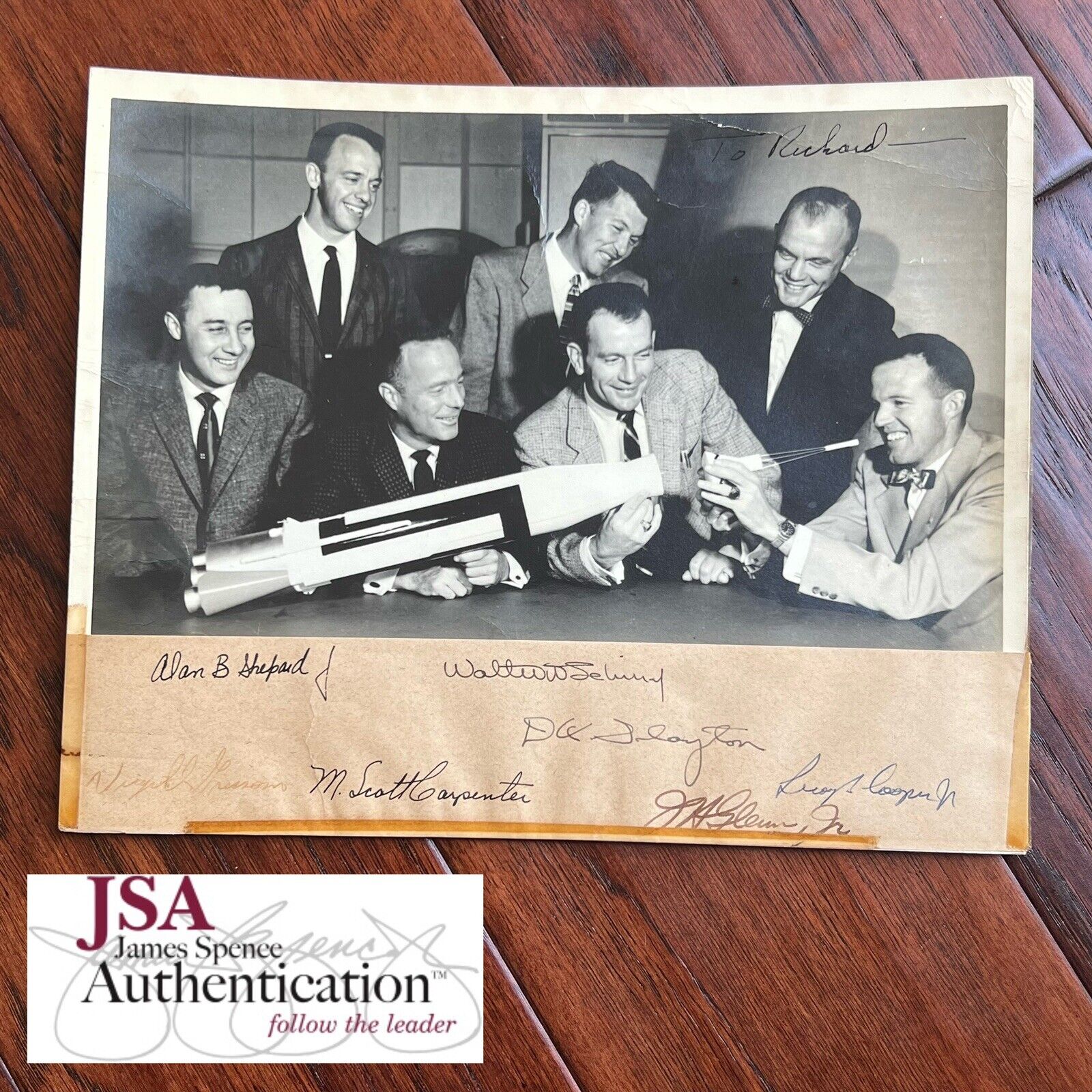 MERCURY 7 * JSA * Gus Grissom Signed Photo Autograph John Glenn
