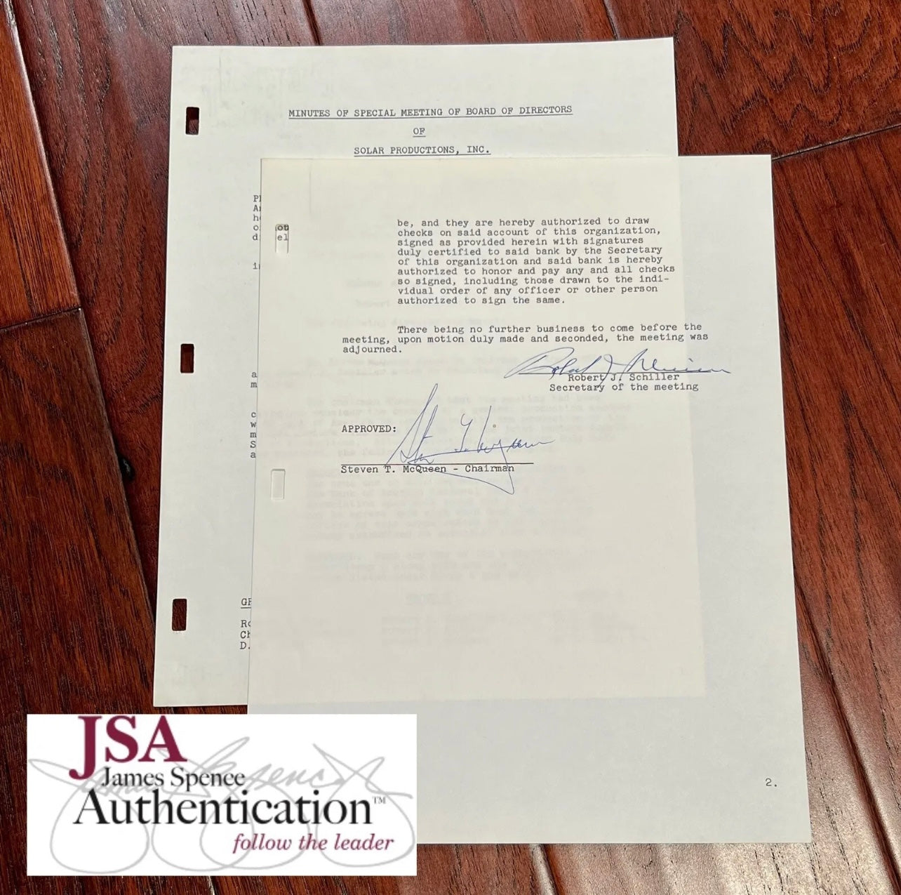 STEVE MCQUEEN * JSA LOA * Signed Movie Production Contract Autograph *