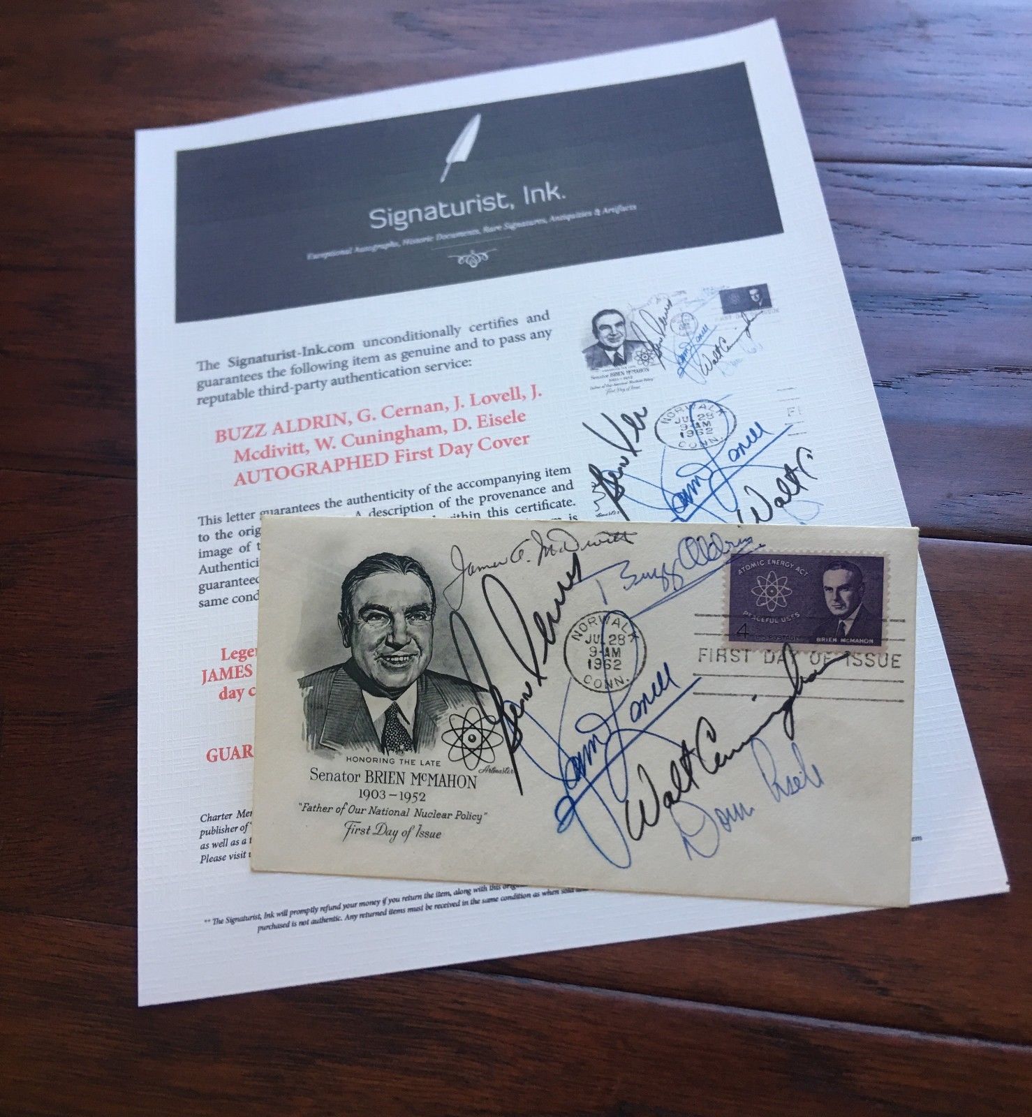 BUZZ ALDRIN * James LOVELL* Gene CERNAN * Autograph Signed FDC * Apollo 11