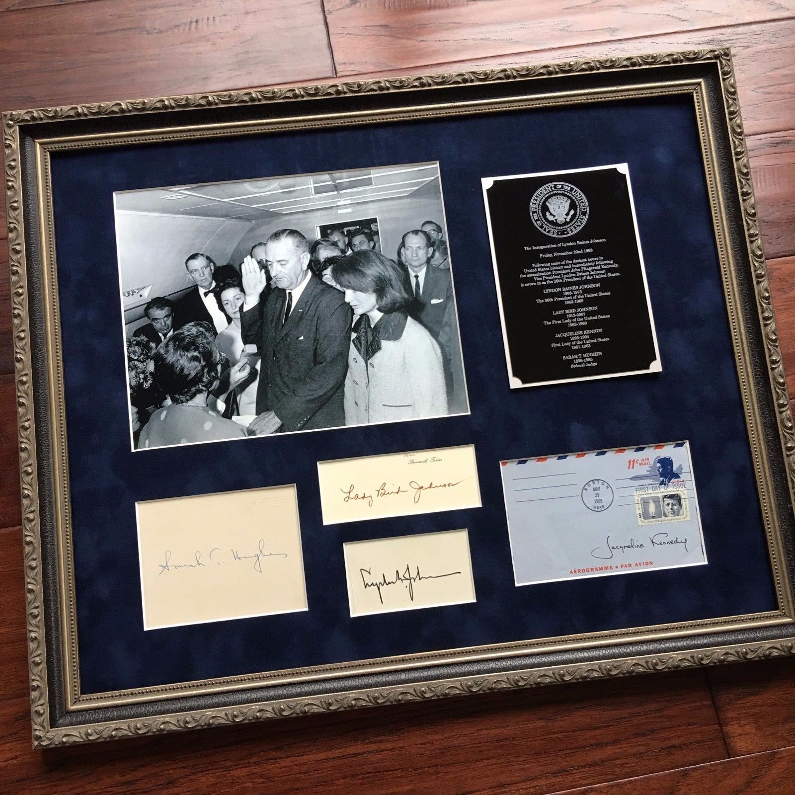 President LYNDON JOHNSON * Autograph JACQUELINE KENNEDY SIGNED * Lady Bird JFK