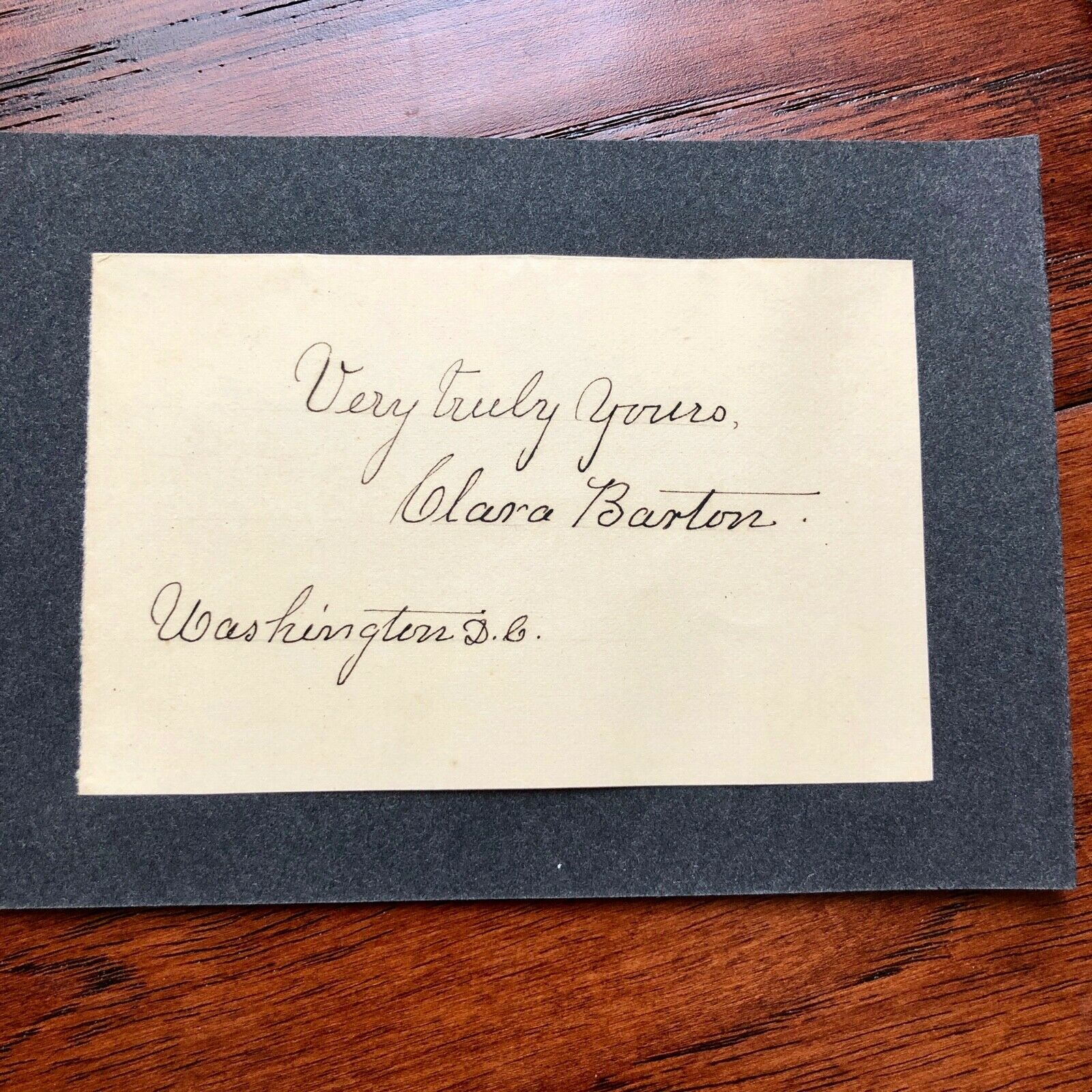 CLARA BARTON * JSA * Autograph Card SIGNED * Red Cross Founder
