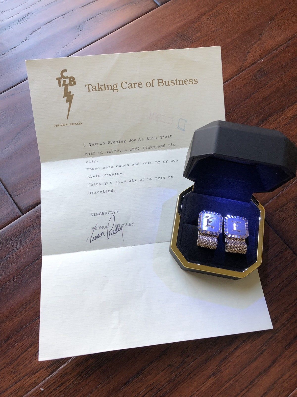 ELVIS PRESLEY * Personally OWNED & WORN CUFF LINKS * COA From His Father