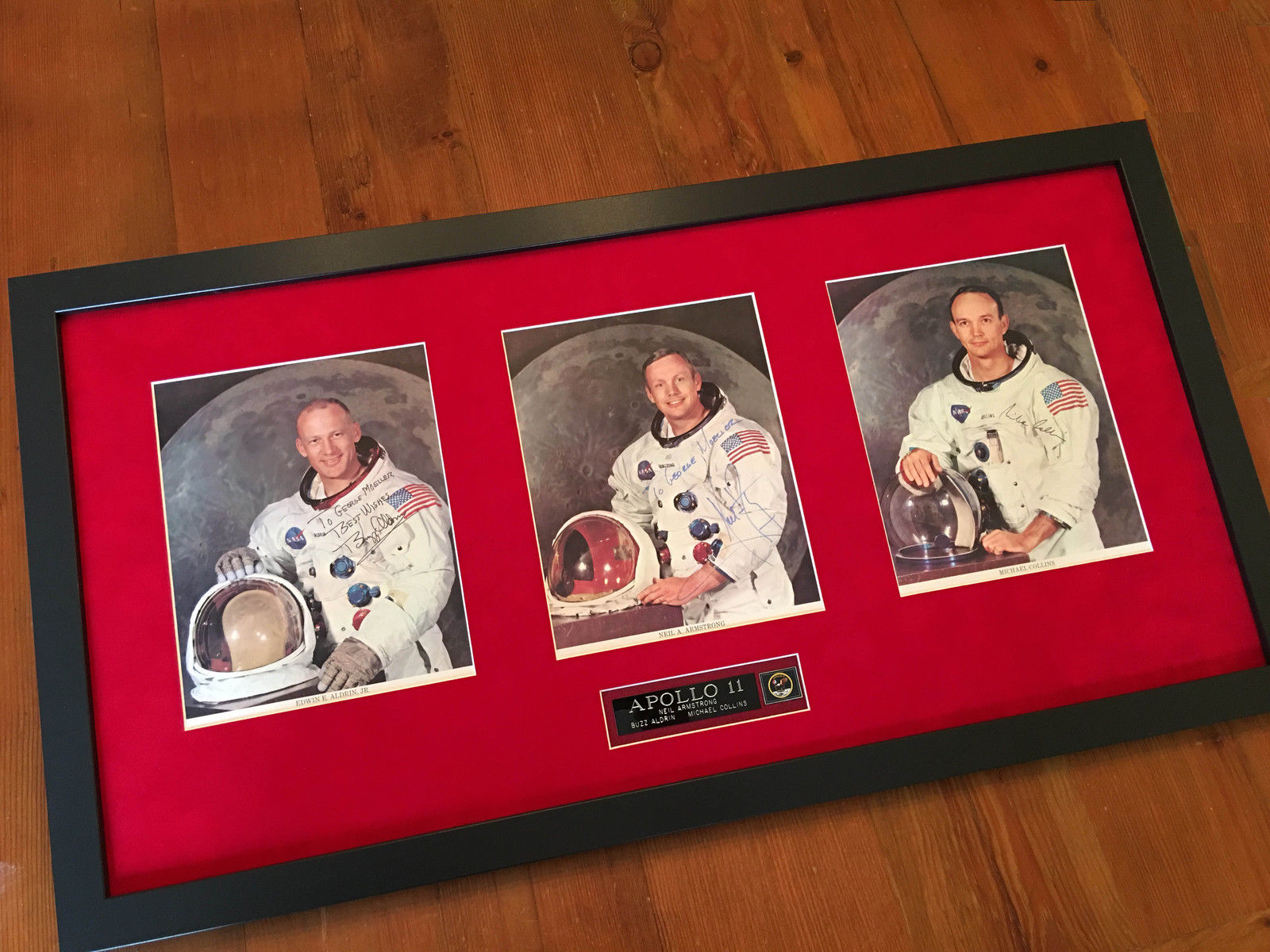 APOLLO 11 CREW SIGNED * JSA COA * scarce AUTOGRAPHS trio * NASA LITHOGRAPHS