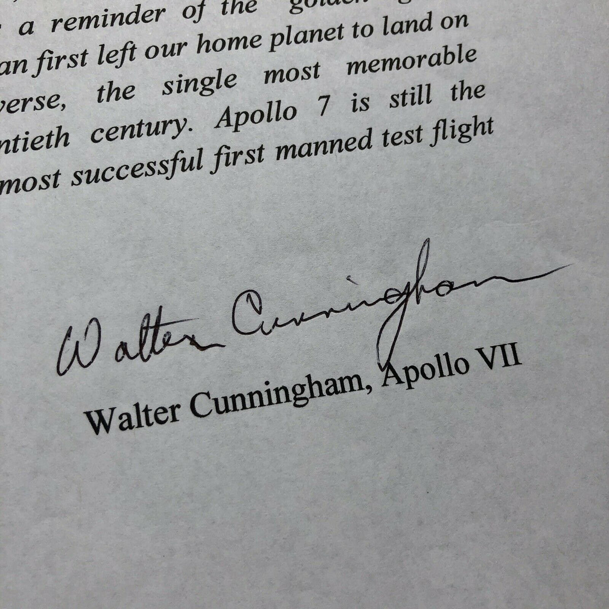 APOLLO 7 * Walt Cunningham Personal Collection Signed FLOWN US Flag * Autograph