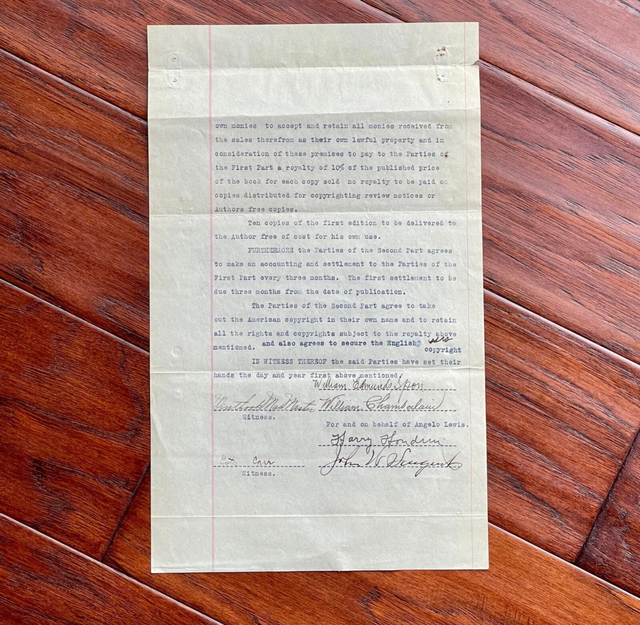 HARRY HOUDINI * JSA * Autograph MAGIC BOOK Contract Signed Document * Magician
