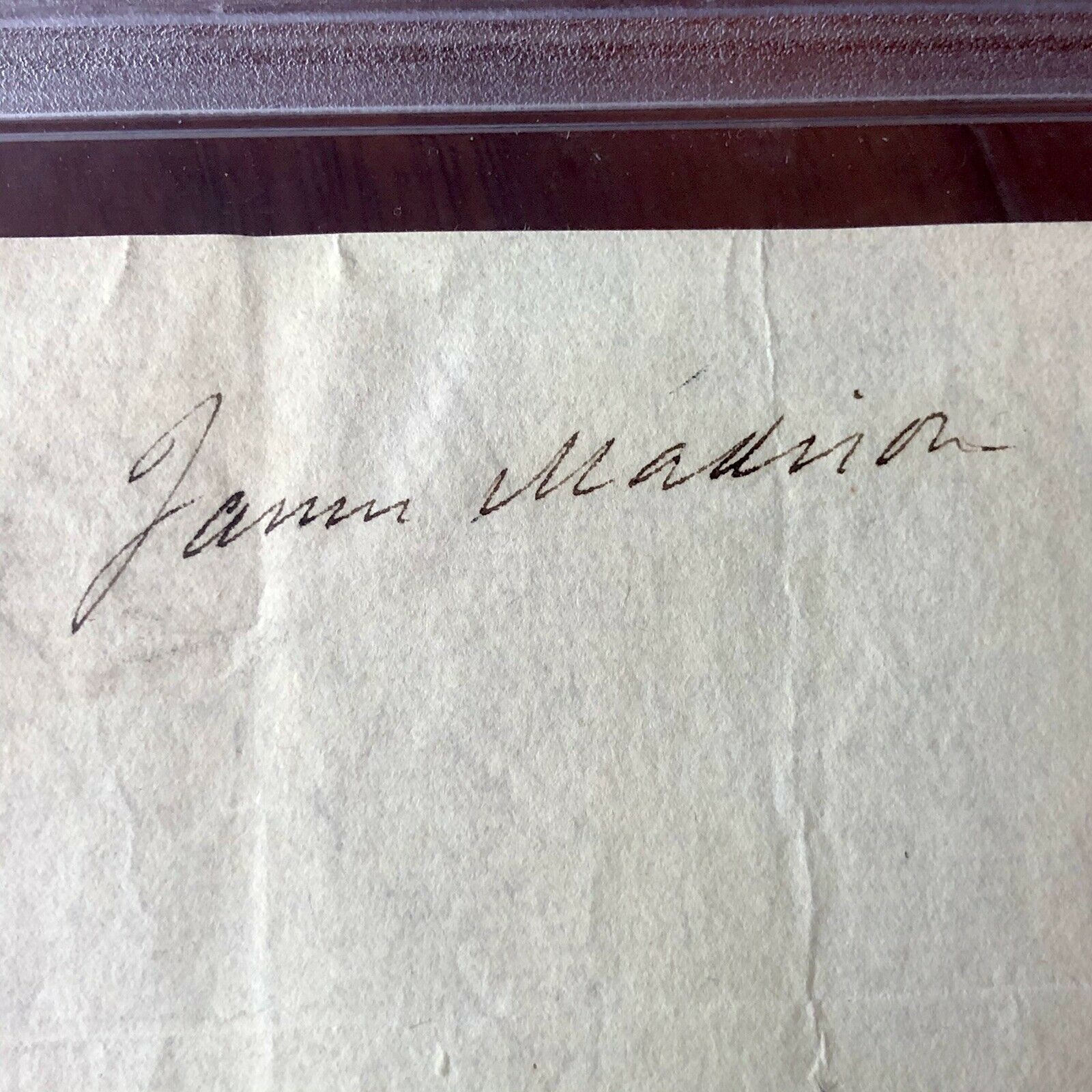 JAMES MADISON * PSA/DNA Slab * Cut Autograph Ships Papers Signed As President *