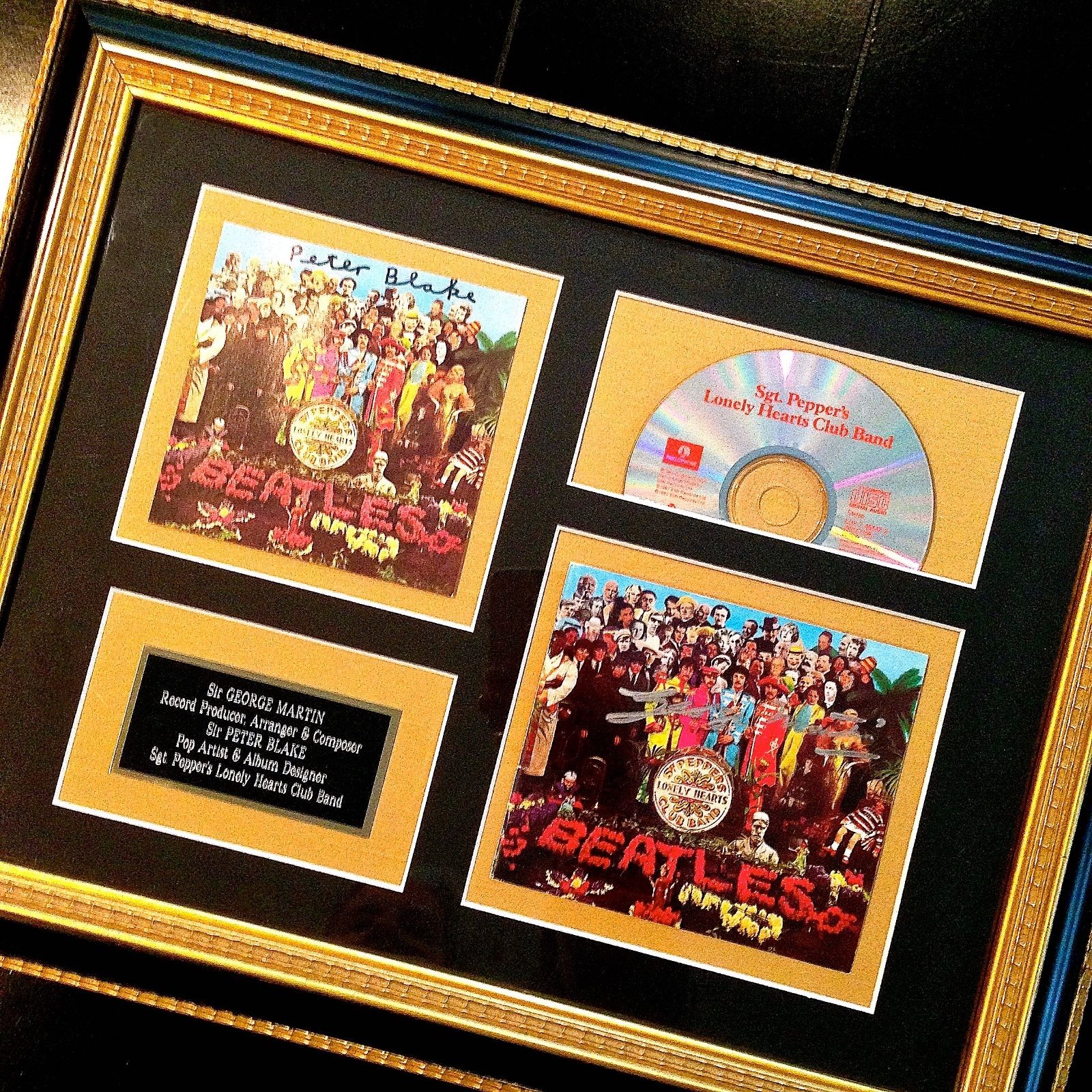 GEORGE MARTIN & PETER BLAKE authentic autograph SGT. PEPPER'S signed * BEATLES