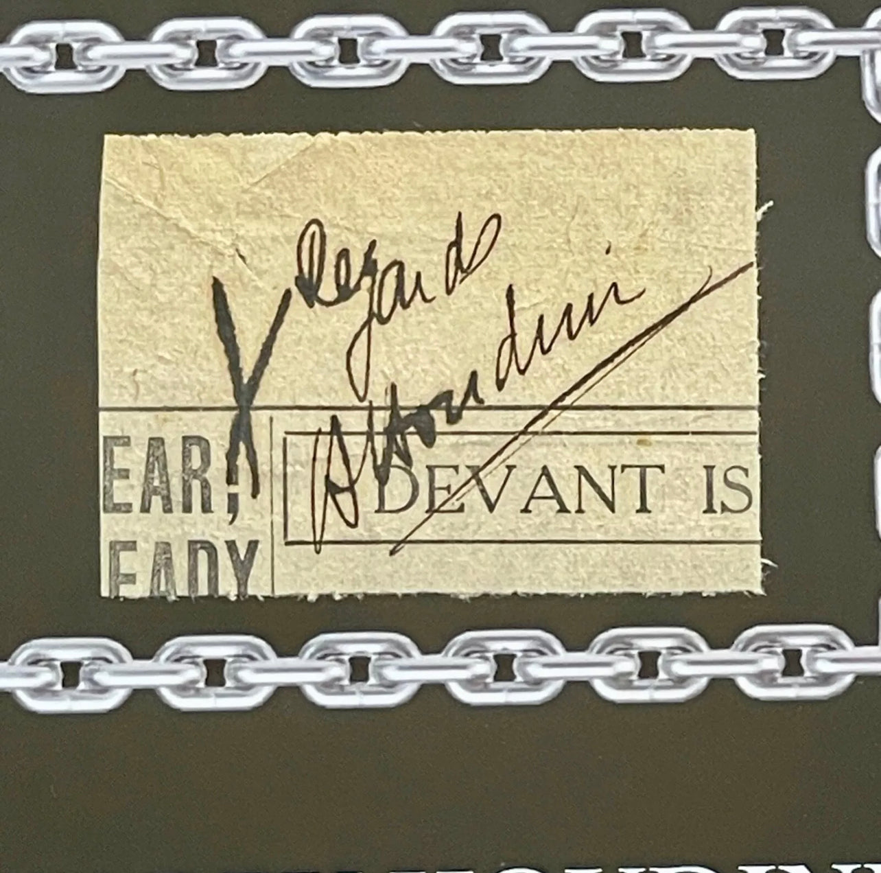 HARRY HOUDINI * PSA/DNA * Autograph Cut Signature Signed Display * Magician