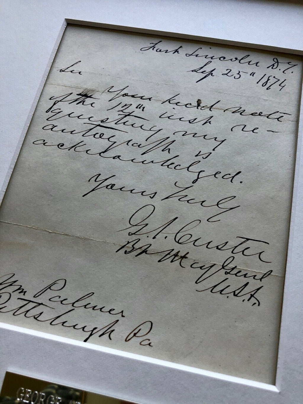GEORGE CUSTER * BAS * Scarce Handwritten AUTOGRAPH Letter SIGNED Little Bighorn