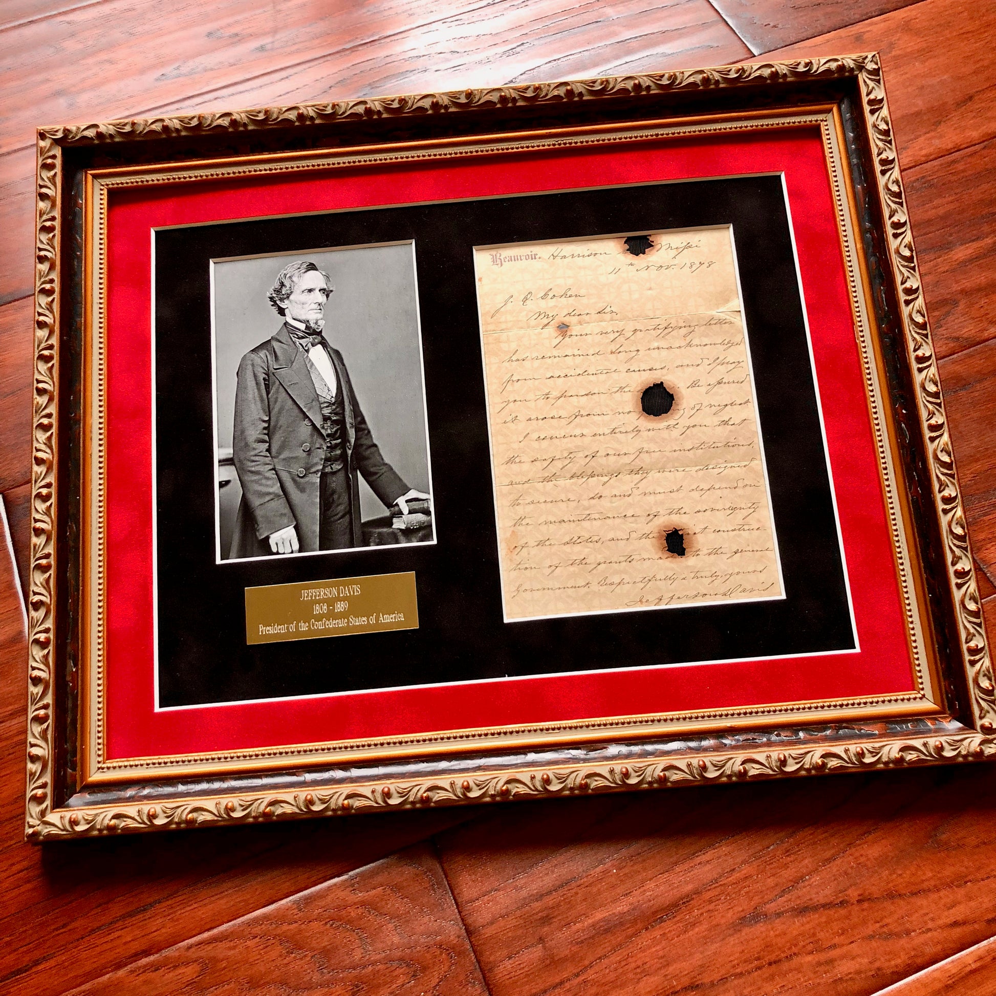 JEFFERSON DAVIS * "Sovereignty of the States" * AUTOGRAPH Letter Signed *