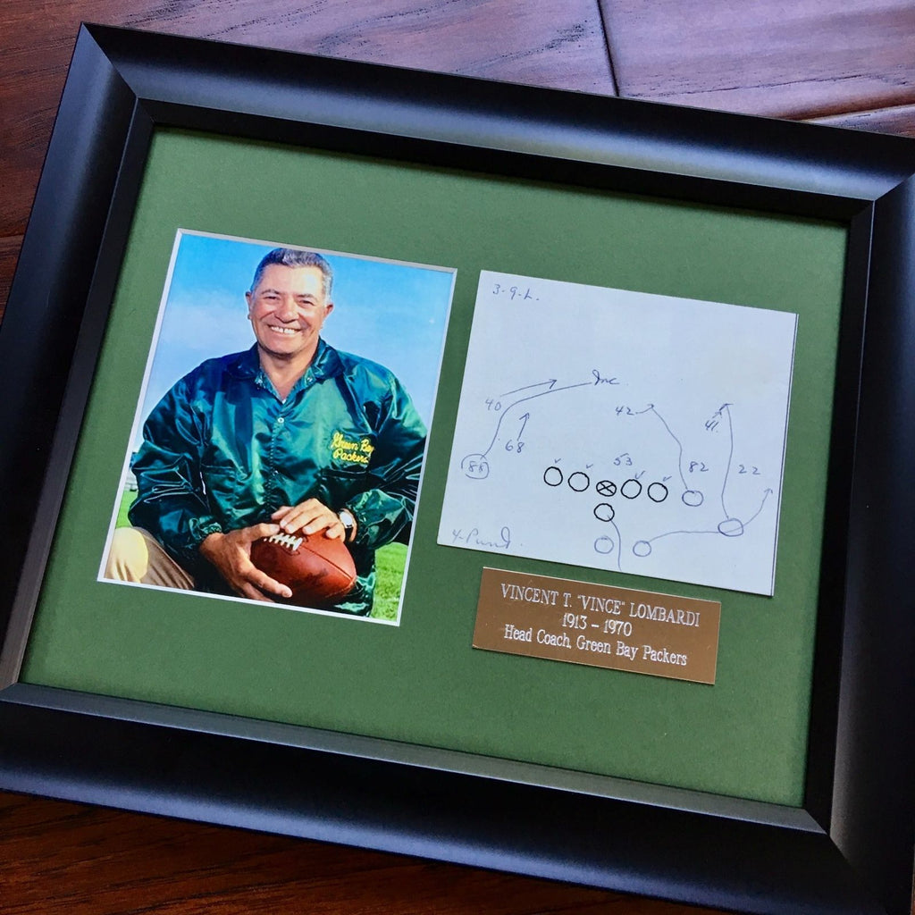 VINCE LOMBARDI JSA COA Scarce Handwritten Play Packers