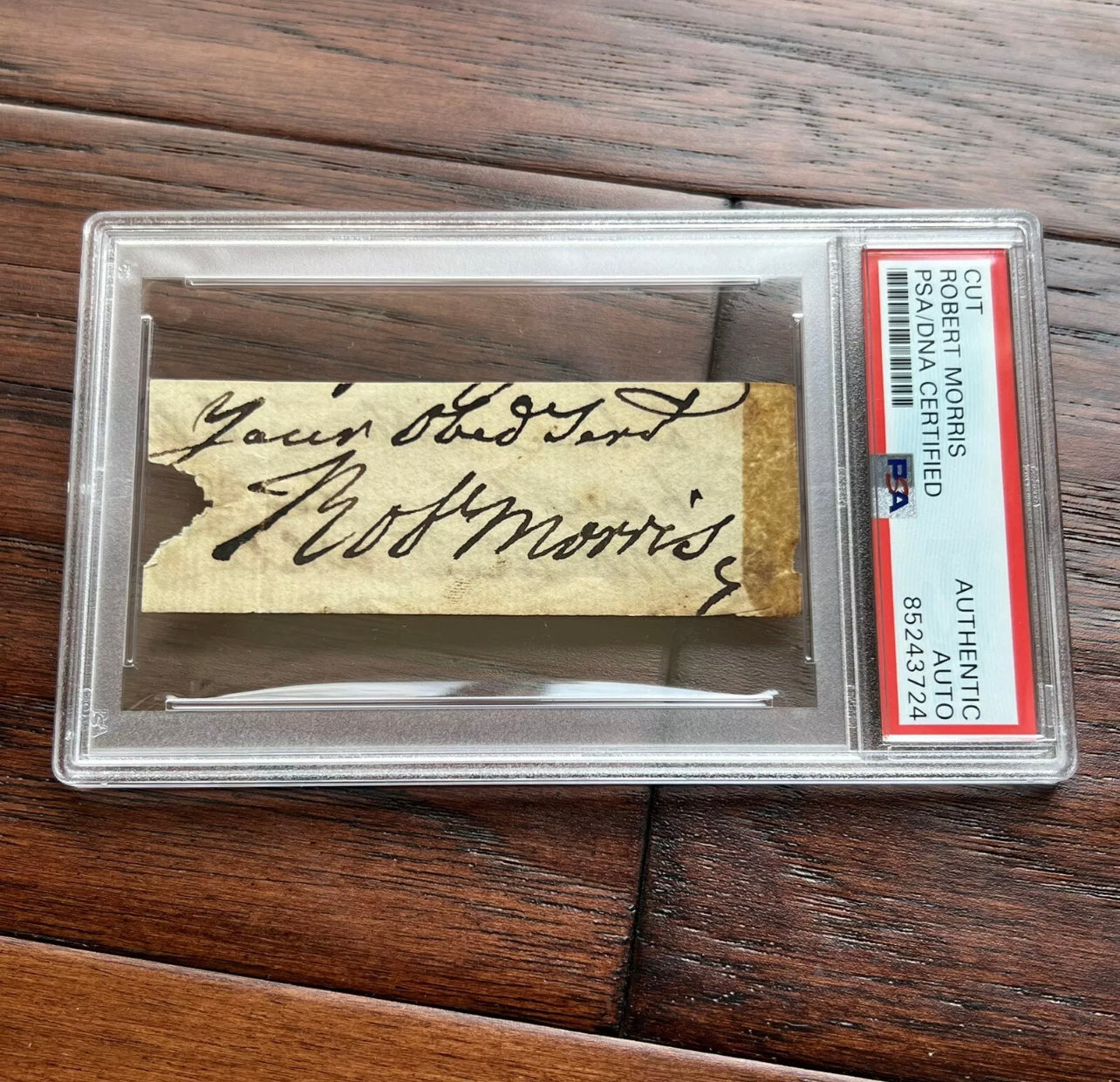 ROBERT MORRIS * PSA * Autograph Signed Cut Signature DOI Signer Founding Father