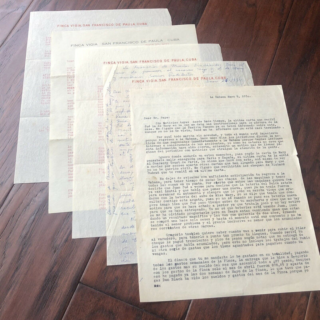 ERNEST HEMINGWAY * Beckett BAS * Autograph Envelope Signed & Personal Papers