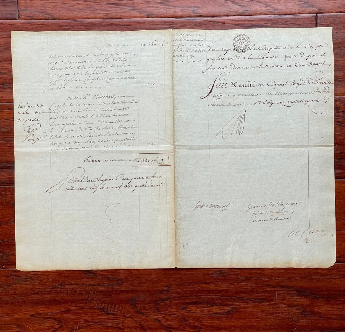 LOUIS XVI * JSA LOA * Beheaded King Signed Excessive Spending Document Autograph