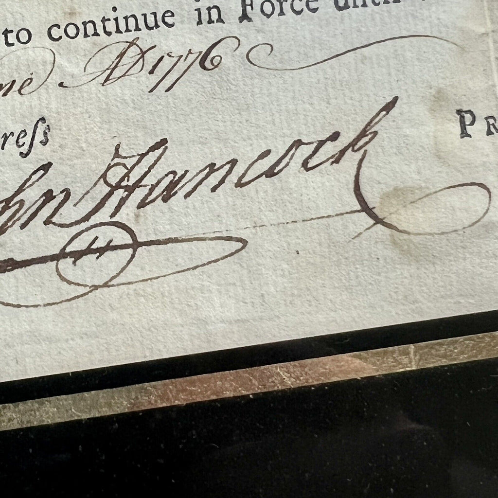 JOHN HANCOCK * Signed 1776 Appointment of Lexington Concord Soldier Autograph