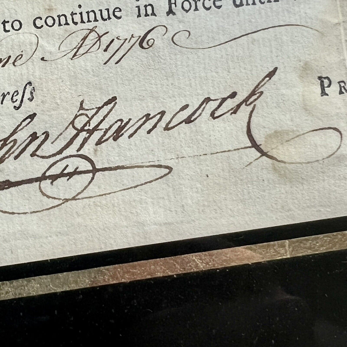 JOHN HANCOCK * Signed 1776 Appointment of Lexington Concord Soldier Autograph