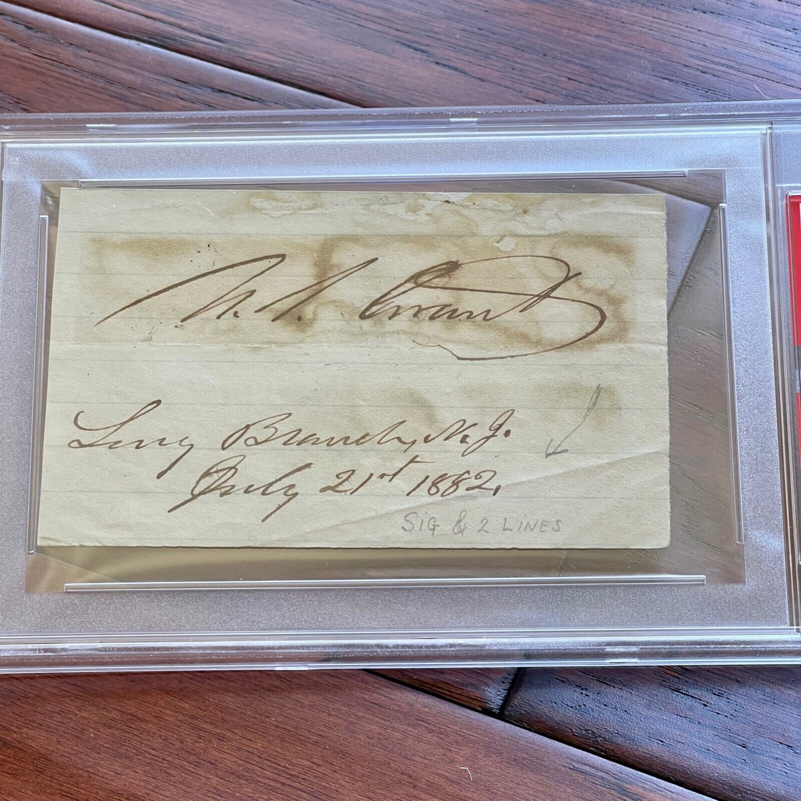ULYSSES S. GRANT * PSA/DNA Slabbed * AUTOGRAPH Signature SIGNED Long Branch, NJ
