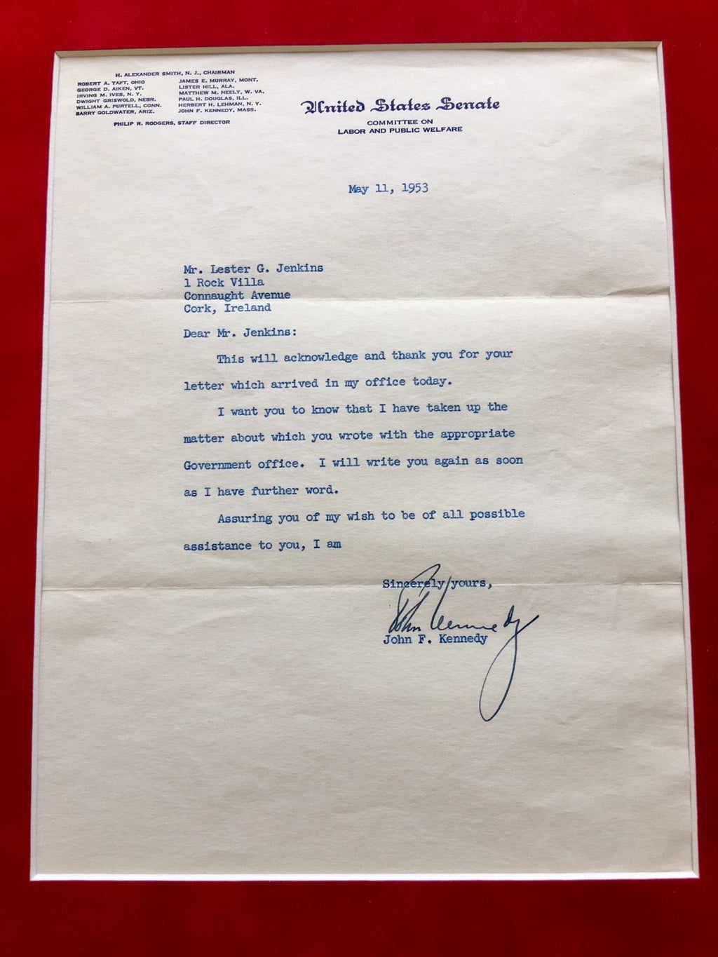 JOHN F. KENNEDY * JSA COA * Scarce Authentic JFK AUTOGRAPH Signed * President